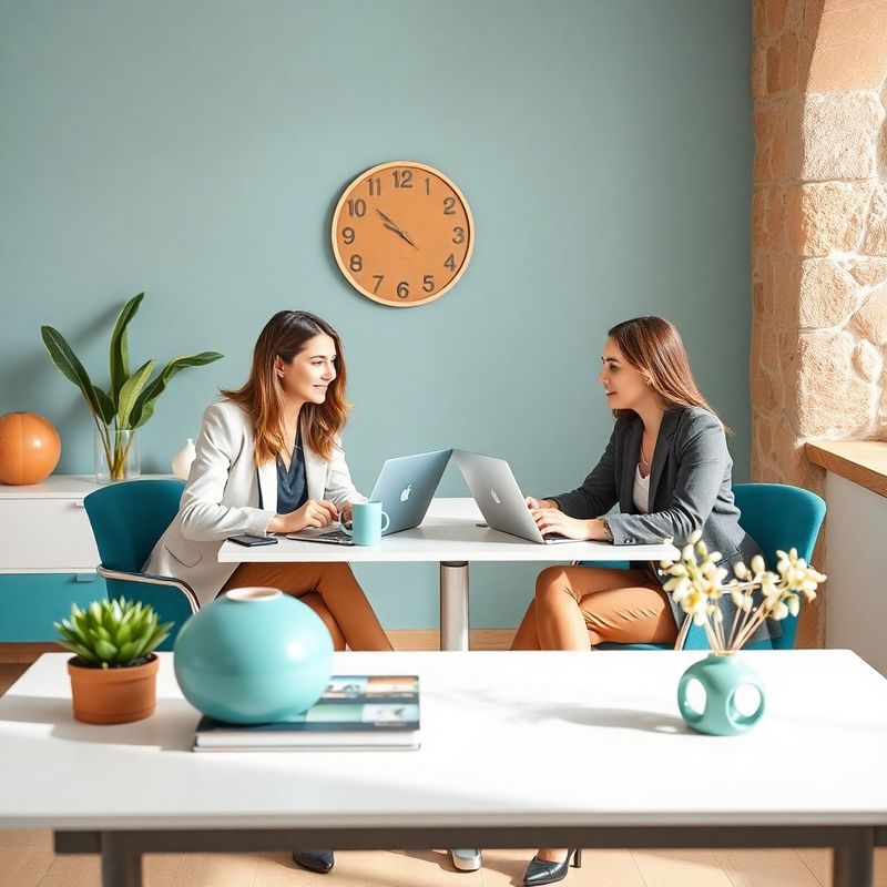 Coaching sesija za modernim minimalnim stolom
